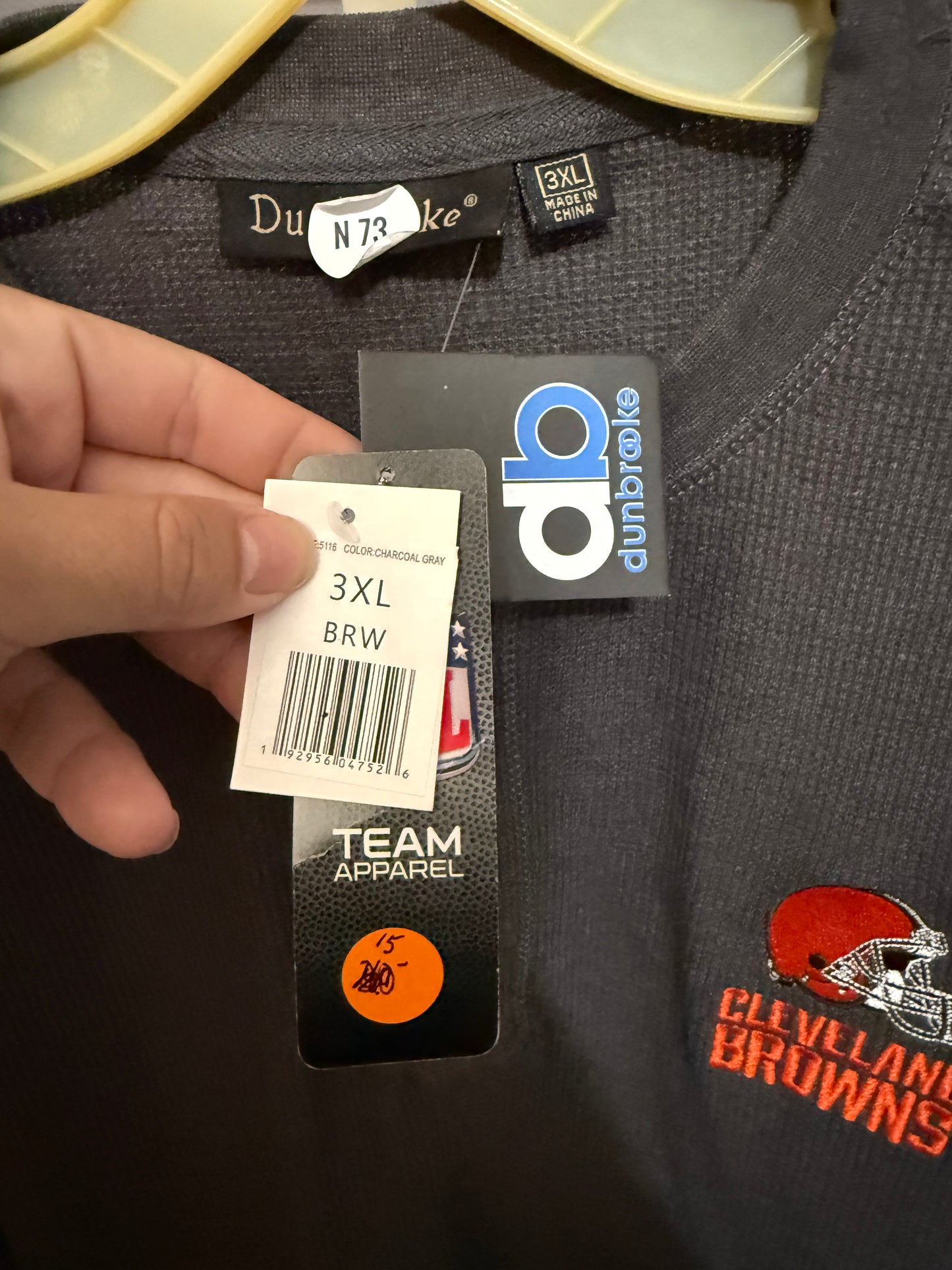 Men’s 3XL Cleveland Browns Thermal button 1/4 button up