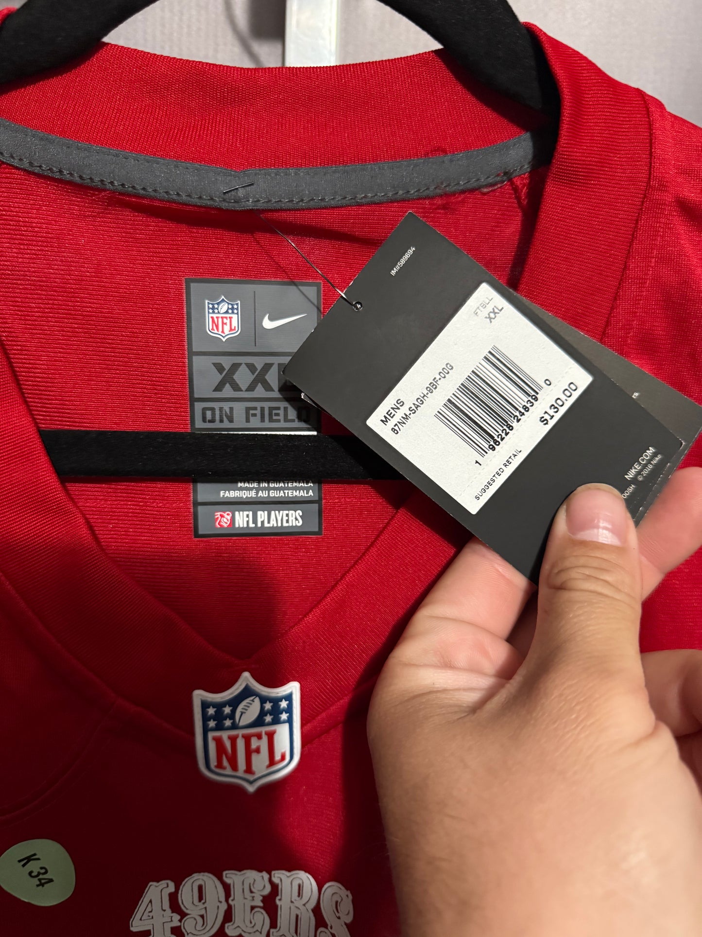Men’s XXL Nike On Field #31 R. Mostert Jersey