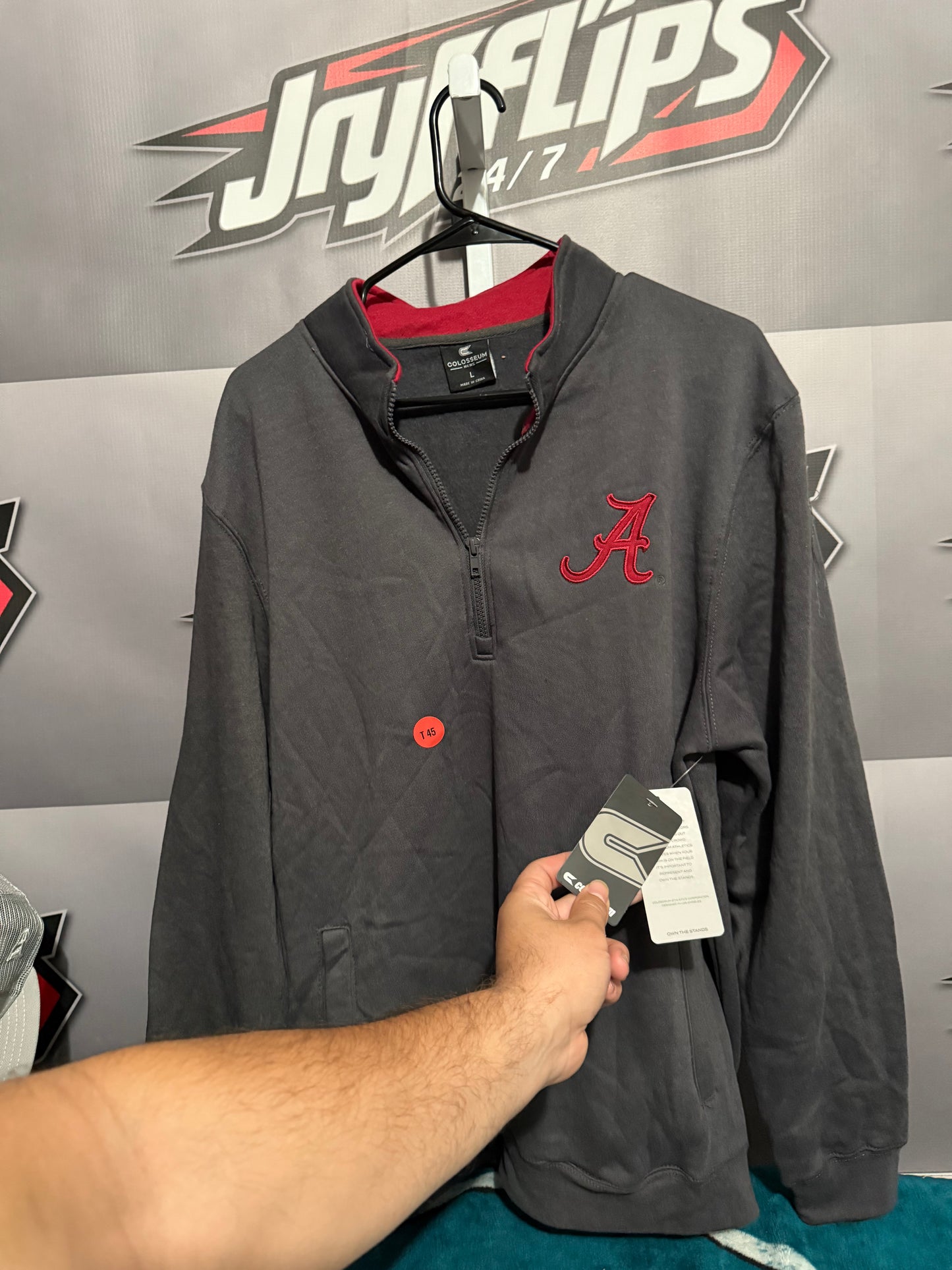 Men’s Large Alabama 1/4 zip coliseum sweater