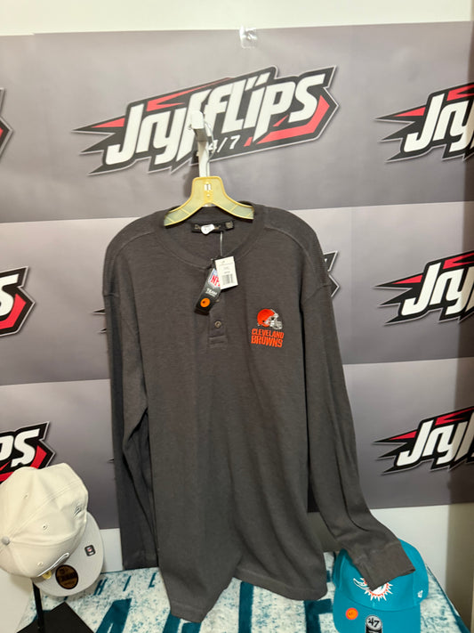 Men’s 3XL Cleveland Browns Thermal button 1/4 button up