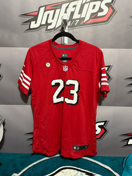 Womans Large San Francisco 49ers #23 Mccaffrey ALT throwback jersey